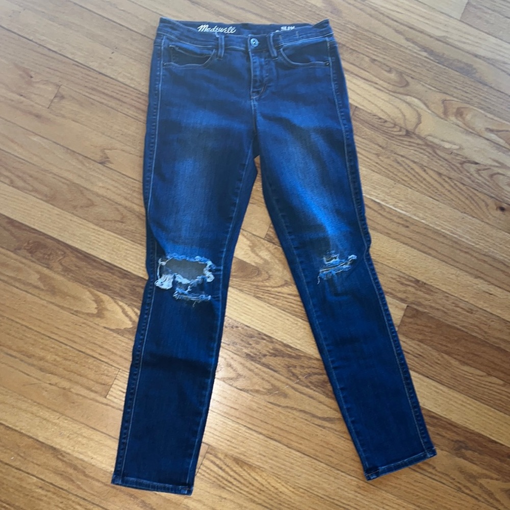 MADEWELL Slim Boy Jean Style Indigo Color Distressed Denim Jeans